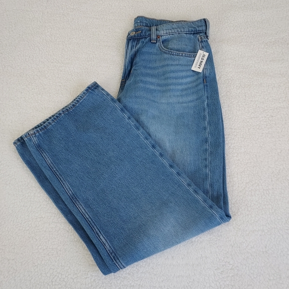 Old Navy Mid-rise Agnes Baggy Loose Medium wash Size 10 Blue Denim Jeans NWT - Picture 2 of 11